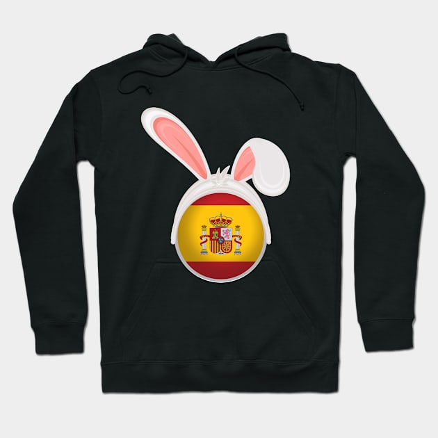 happy easter Spain bunny ears flag cute designs Hoodie by D_designs